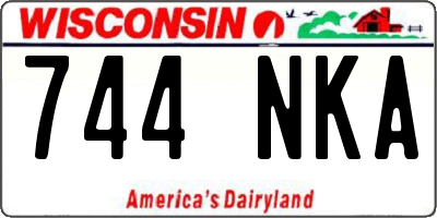 WI license plate 744NKA