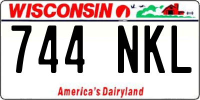 WI license plate 744NKL