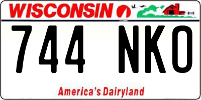 WI license plate 744NKO