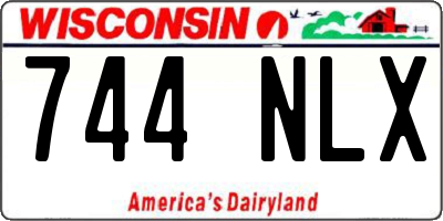 WI license plate 744NLX