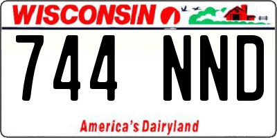 WI license plate 744NND