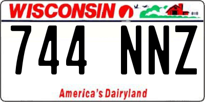 WI license plate 744NNZ