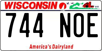 WI license plate 744NOE