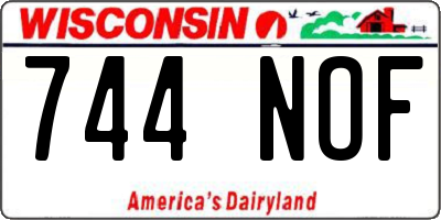 WI license plate 744NOF