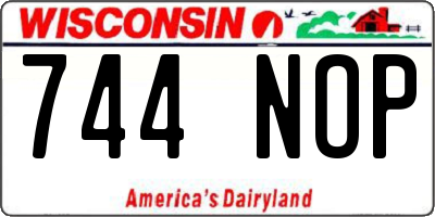 WI license plate 744NOP