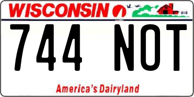 WI license plate 744NOT
