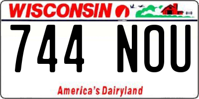 WI license plate 744NOU