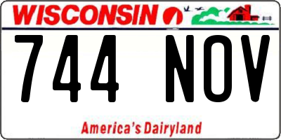 WI license plate 744NOV