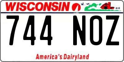 WI license plate 744NOZ