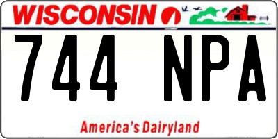 WI license plate 744NPA