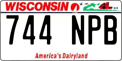 WI license plate 744NPB