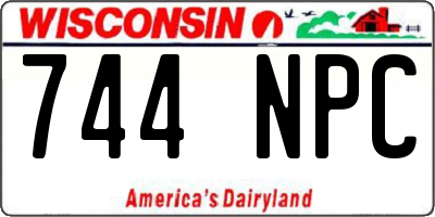 WI license plate 744NPC