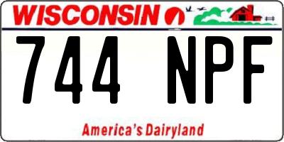 WI license plate 744NPF