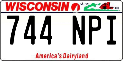 WI license plate 744NPI