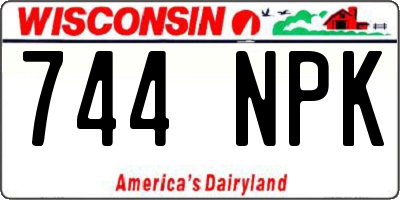 WI license plate 744NPK