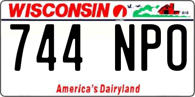 WI license plate 744NPO