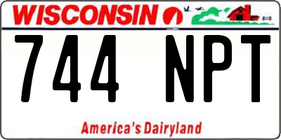 WI license plate 744NPT