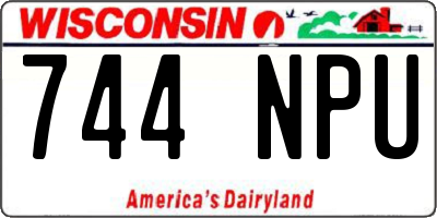 WI license plate 744NPU