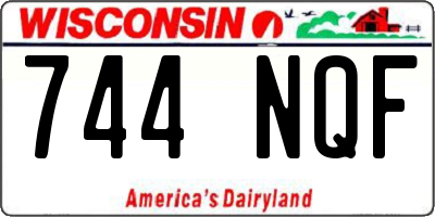 WI license plate 744NQF
