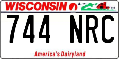 WI license plate 744NRC