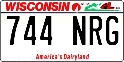 WI license plate 744NRG