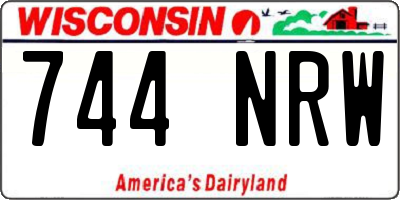 WI license plate 744NRW