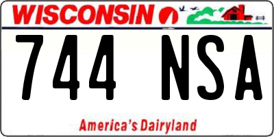 WI license plate 744NSA
