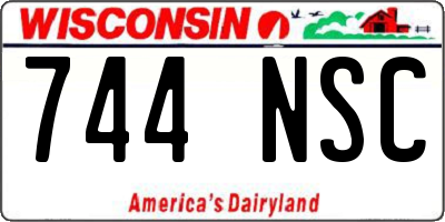 WI license plate 744NSC