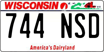 WI license plate 744NSD