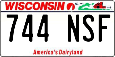 WI license plate 744NSF