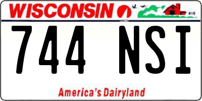 WI license plate 744NSI