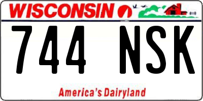 WI license plate 744NSK