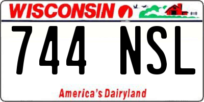 WI license plate 744NSL