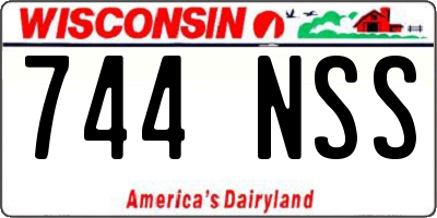 WI license plate 744NSS