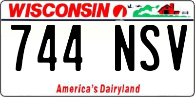 WI license plate 744NSV