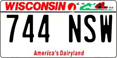 WI license plate 744NSW