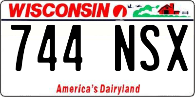 WI license plate 744NSX