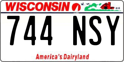 WI license plate 744NSY