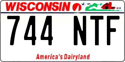 WI license plate 744NTF