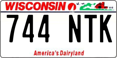 WI license plate 744NTK