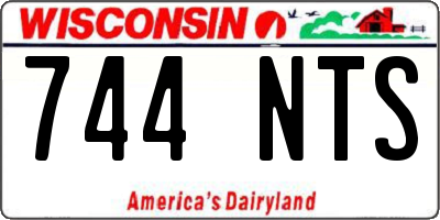 WI license plate 744NTS
