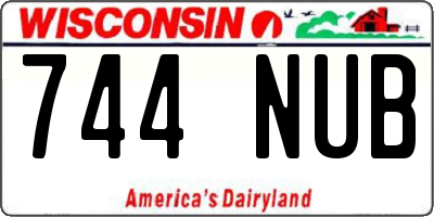 WI license plate 744NUB
