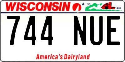 WI license plate 744NUE