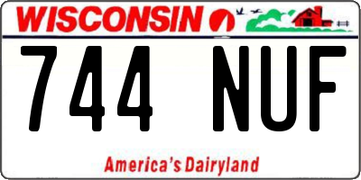 WI license plate 744NUF
