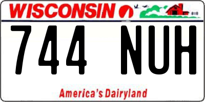 WI license plate 744NUH