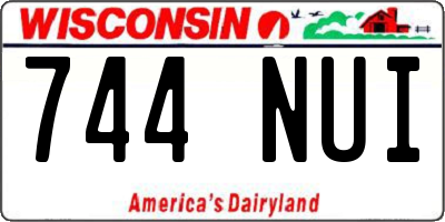 WI license plate 744NUI