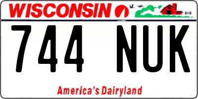 WI license plate 744NUK