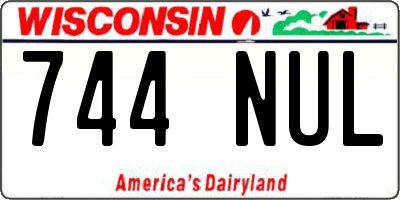 WI license plate 744NUL