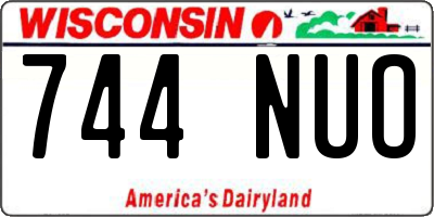 WI license plate 744NUO
