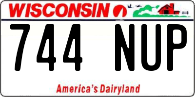 WI license plate 744NUP